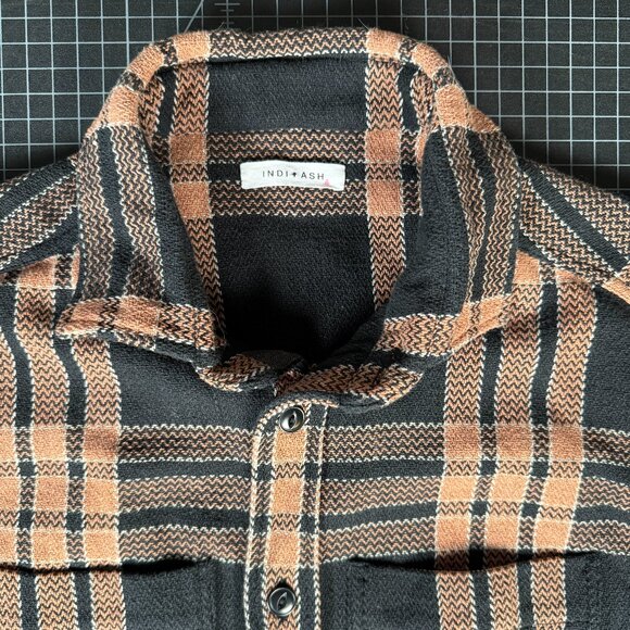 Indi + Ash LS Ames Workshirt - Iron Big Plaid - Size 4 Large - Picture 3 of 14